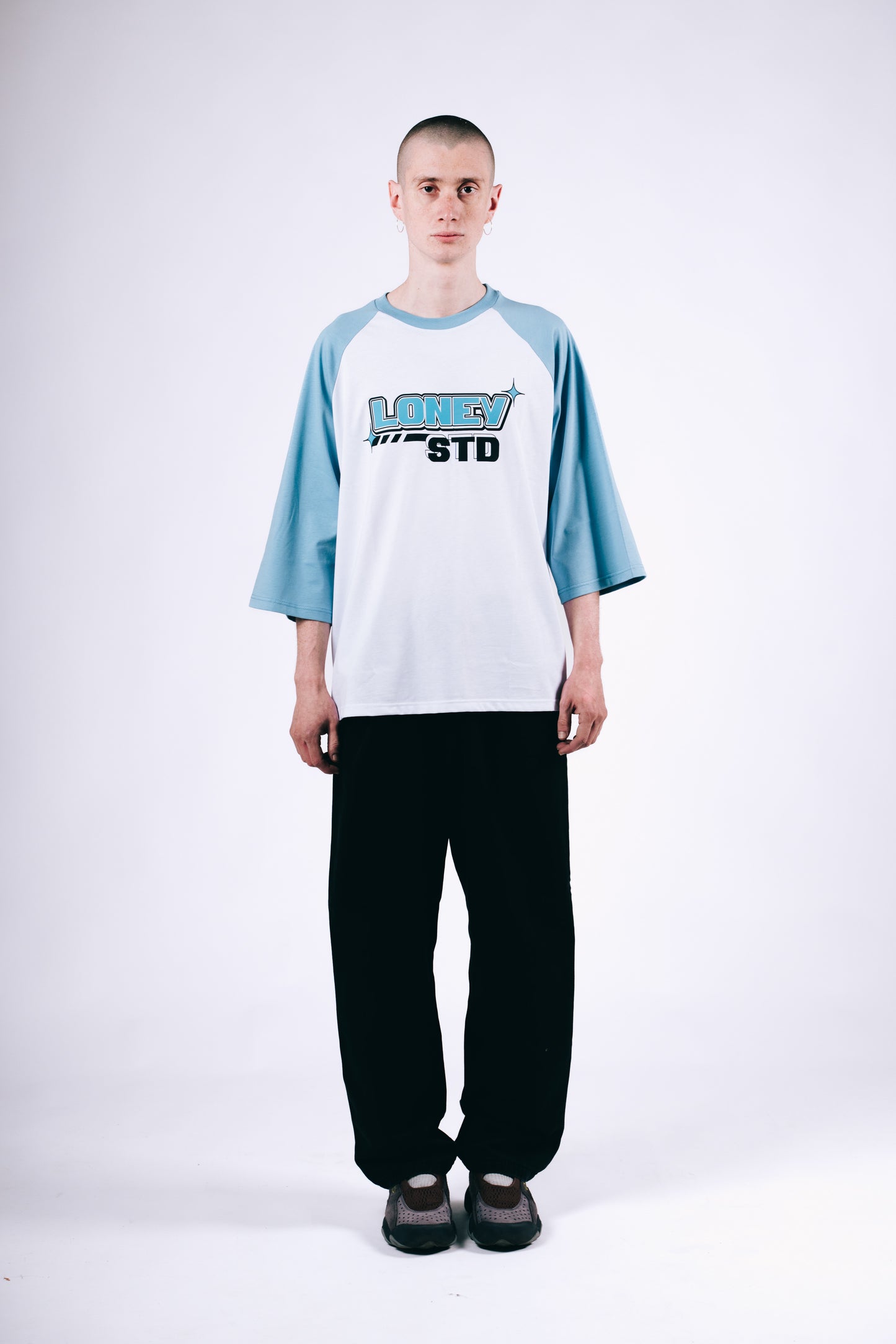 Y2K Loney tee (Sky blue&White)