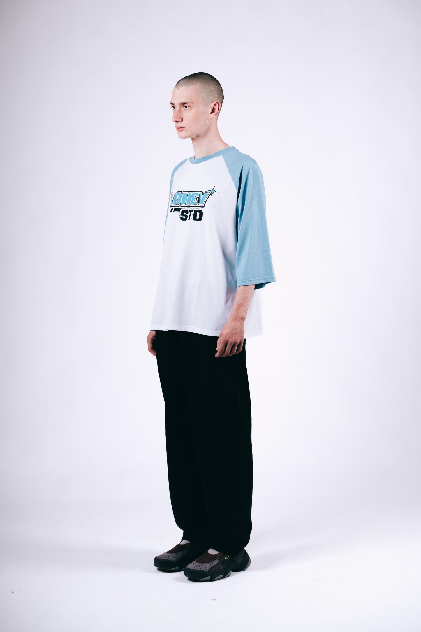 Y2K Loney tee (Sky blue&White)